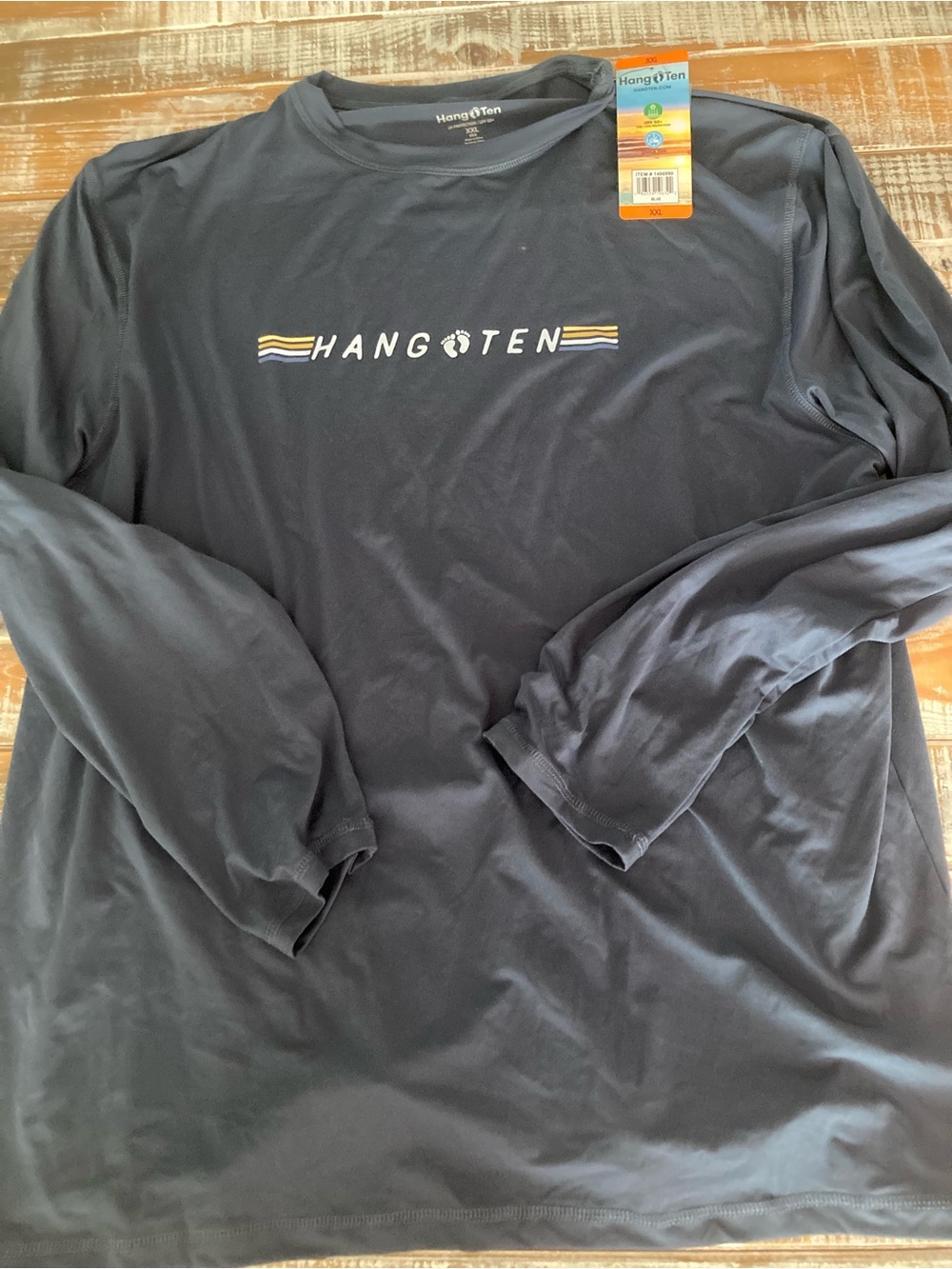 Hang Ten Men’s Long Sleeve Performance Shirt - Black